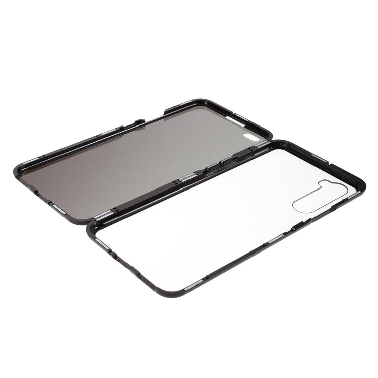 For OnePlus Nord Magnetic Metal Frame + Double-sided Tempered Glass Anti-peep Phone Case - Black-2