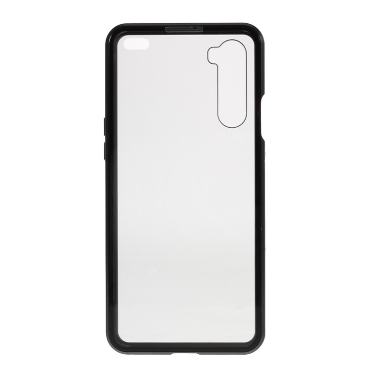 For OnePlus Nord Magnetic Metal Frame + Double-sided Tempered Glass Anti-peep Phone Case - Black-3