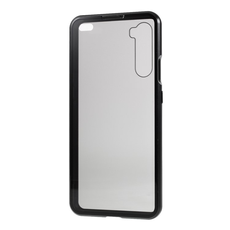 For OnePlus Nord Magnetic Metal Frame + Double-sided Tempered Glass Anti-peep Phone Case - Black-4