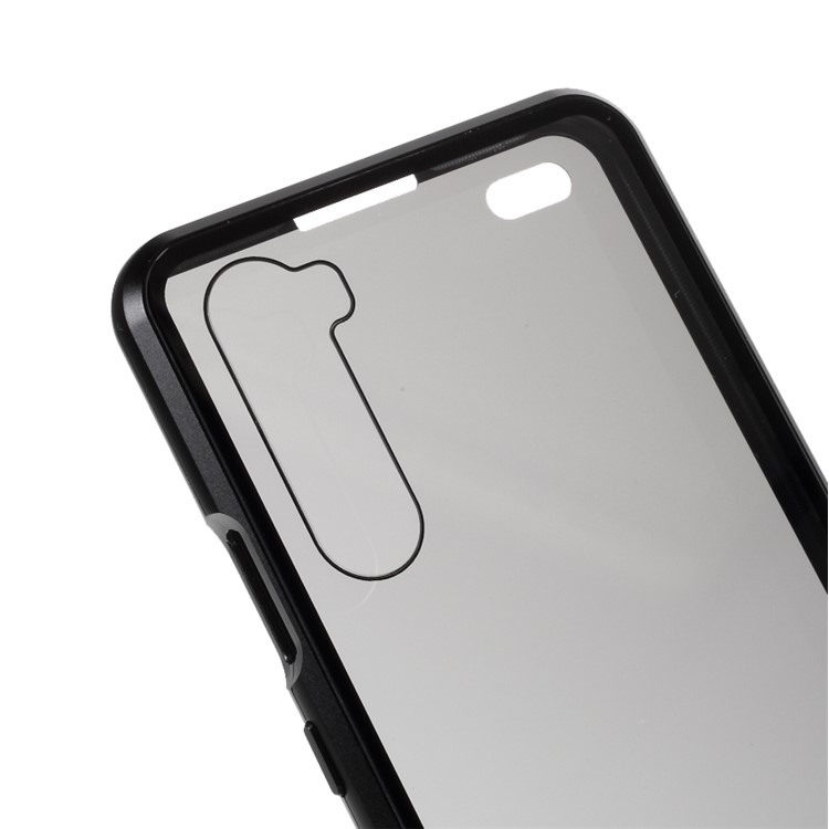 For OnePlus Nord Magnetic Metal Frame + Double-sided Tempered Glass Anti-peep Phone Case - Black-6