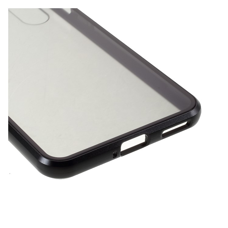 For OnePlus Nord Magnetic Metal Frame + Double-sided Tempered Glass Anti-peep Phone Case - Black-8