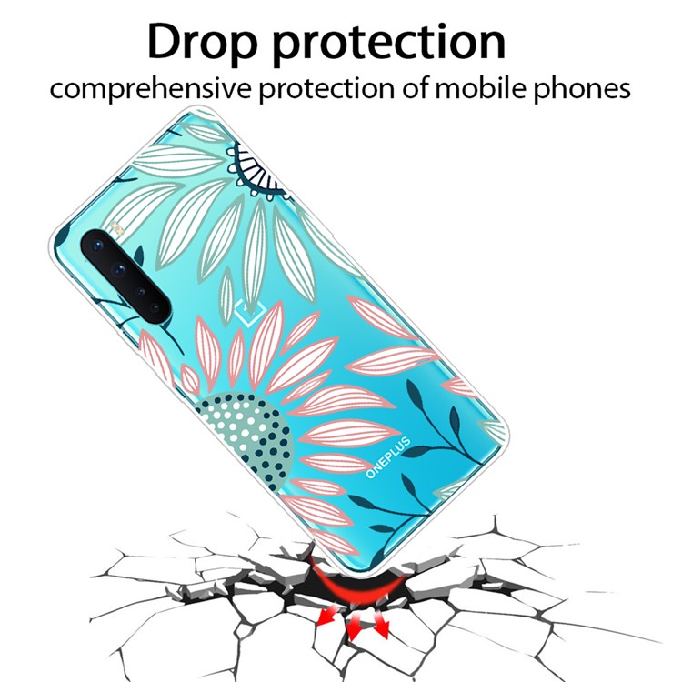 Printing Skin Soft TPU Cell Phone Shell for OnePlus Nord - Chrysanthemum-2