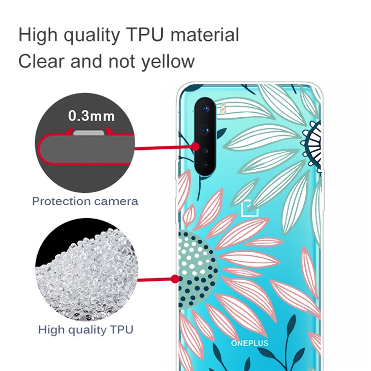 Printing Skin Soft TPU Cell Phone Shell for OnePlus Nord - Chrysanthemum-3