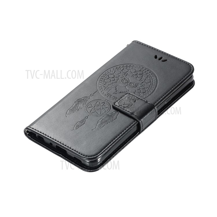 Imprinted Dream Catcher Owl Wallet Leather Case for OnePlus 8 - Black-3