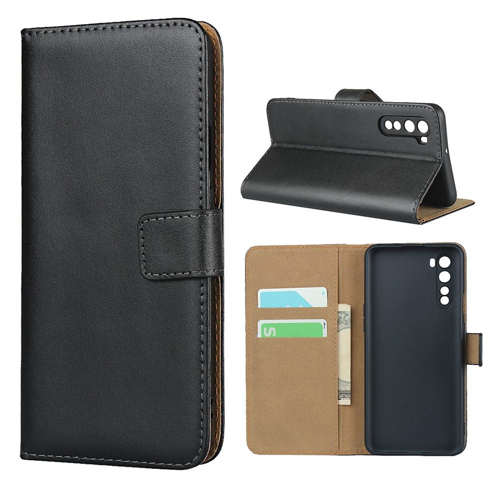 Genuine Leather Stand Wallet Case Accessory for OnePlus Nord-1