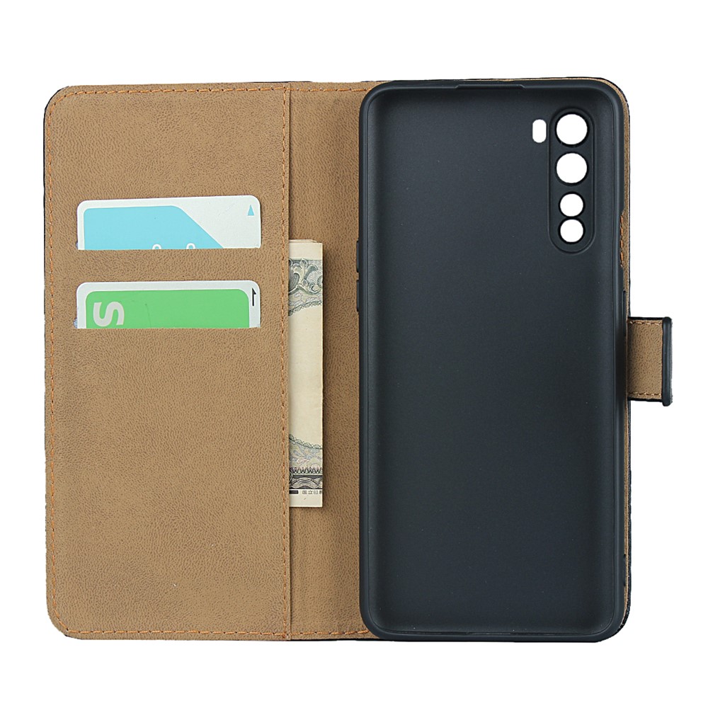 Genuine Leather Stand Wallet Case Accessory for OnePlus Nord-5
