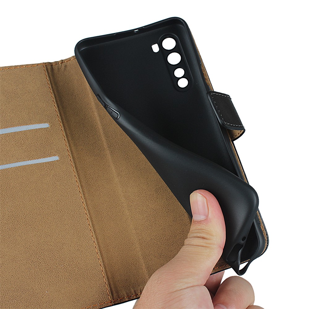 Genuine Leather Stand Wallet Case Accessory for OnePlus Nord-9