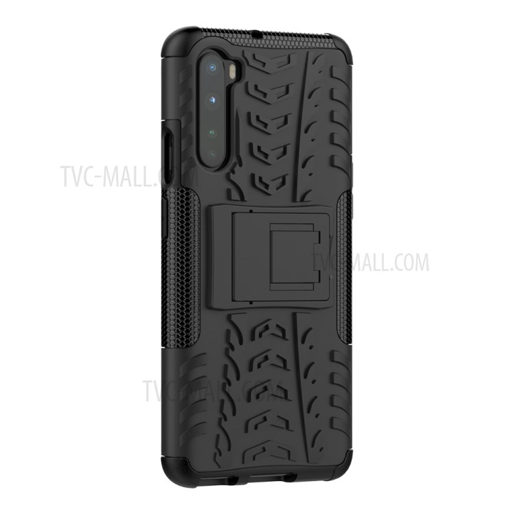 With Kickstand Cover Cool Tyre PC + TPU Combo Case for OnePlus Nord - Black-5