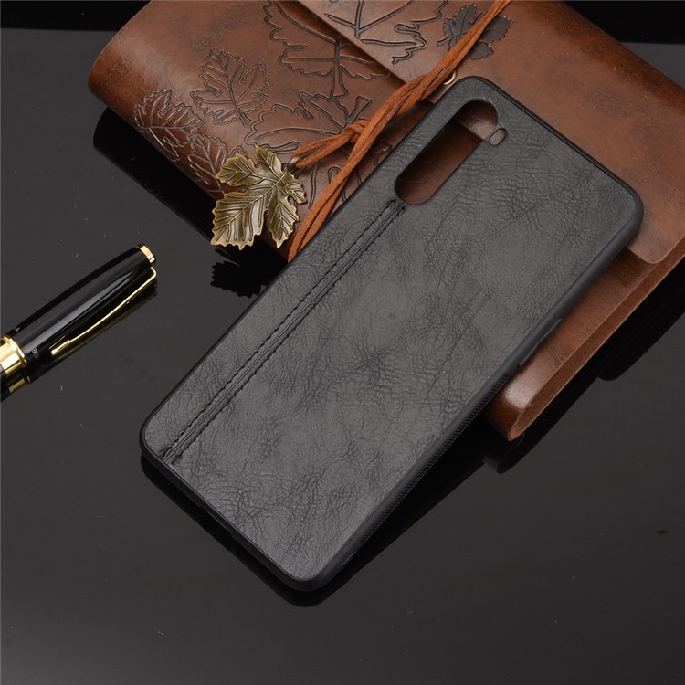 PU Leather Coated PC + TPU Mobile Phone Case for OnePlus Nord - Black-7