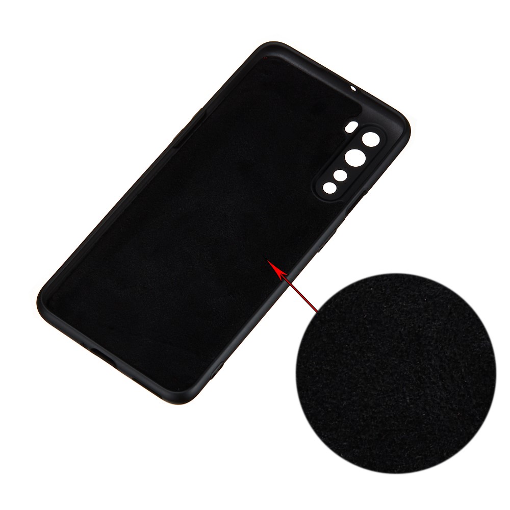 Liquid Silicone Soft Phone Shell with Strap for OnePlus Nord - Black-3