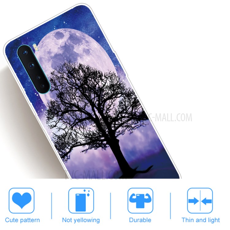 Pattern Printing Case for OnePlus Nord Soft TPU Phone Shell - Tree and Moon-5