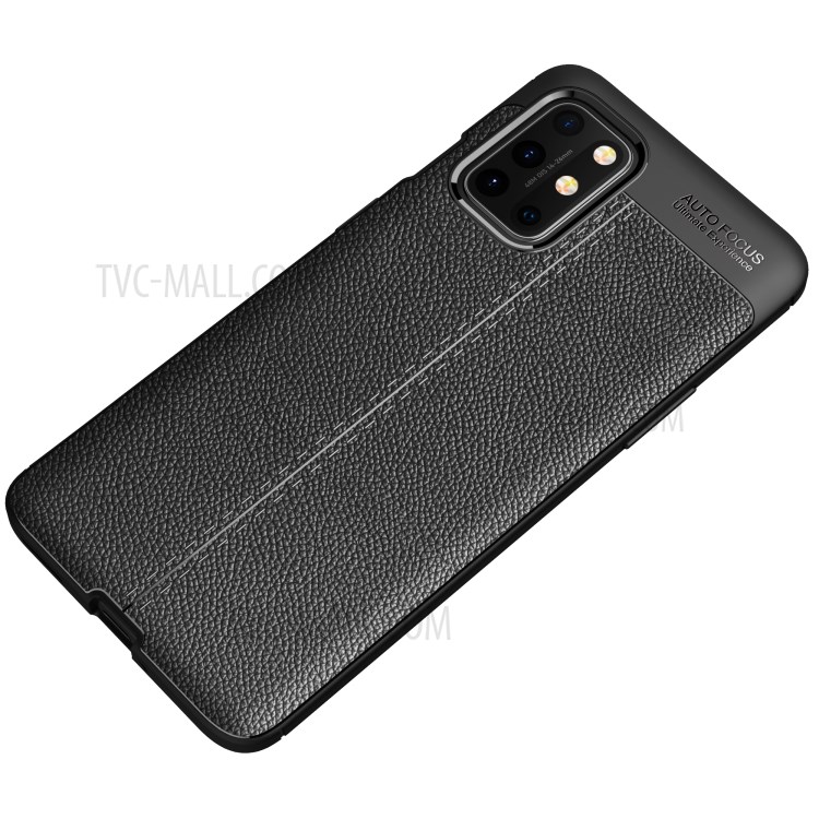 Litchi Texture Soft TPU Back Shell Pour un Boîtier OnePlus 8T - le Noir