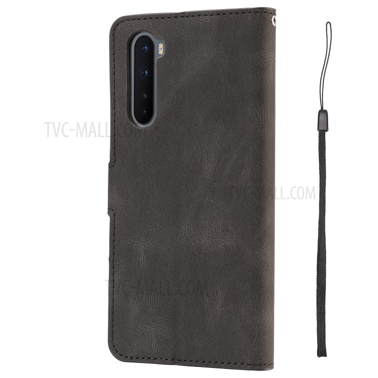 Matte TPU + PU Leather Phone Protective Shell for OnePlus Nord - Black-4