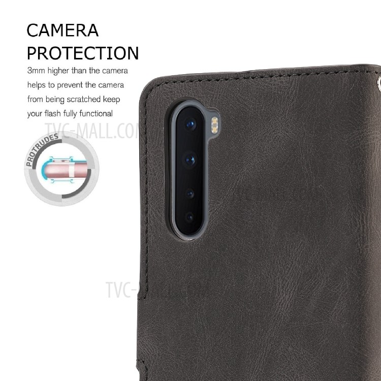 Matte TPU + PU Leather Phone Protective Shell for OnePlus Nord - Black-9