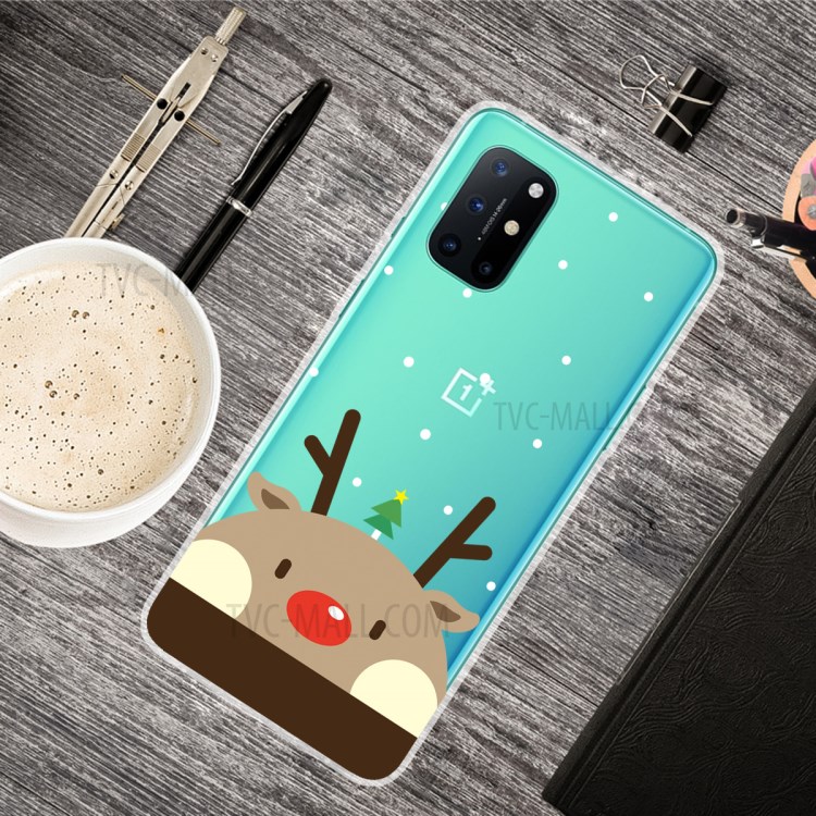 Christmas Style Pattern Printing TPU Phone Case for OnePlus 8T - Cute Elk-2