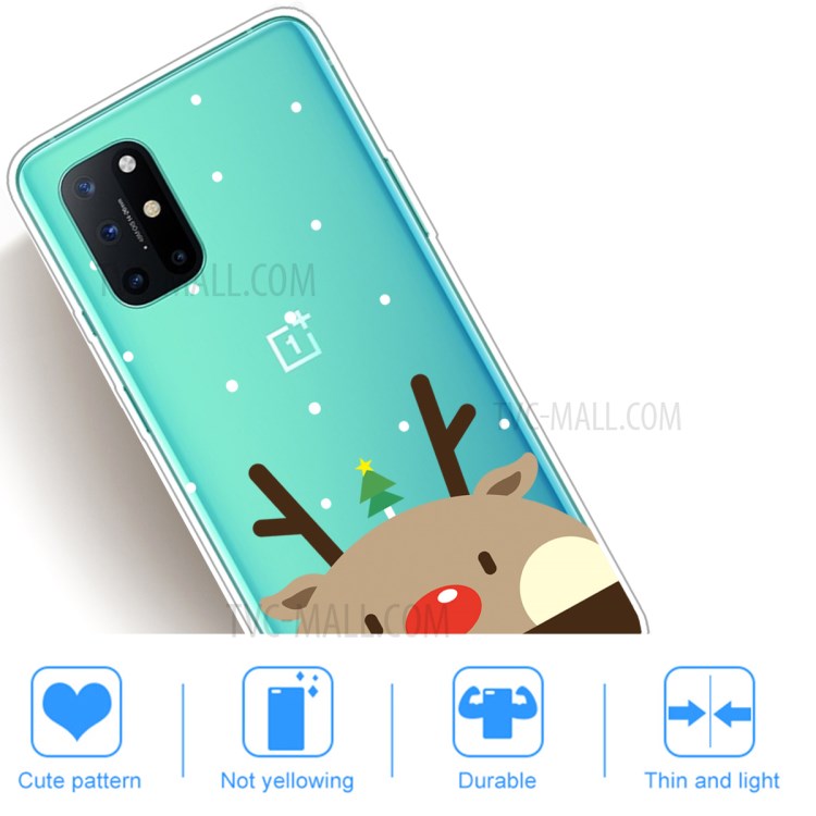 Christmas Style Pattern Printing TPU Phone Case for OnePlus 8T - Cute Elk-5