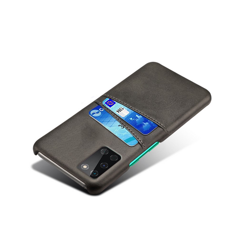 KSQ Double Card Slots PU Leather Coated Hard PC Mobile Phone Cover for OnePlus 8T - Black-4