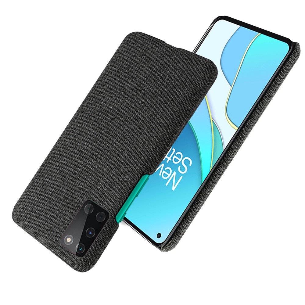 Cloth Coated Hard Plastic Mobile Phone Casing Shell for OnePlus 8T - Light Black-2