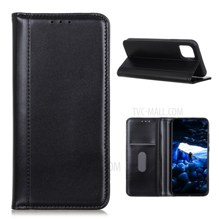 Auto-absorbed Split Leather Wallet Case for OnePlus 8T - Black-1