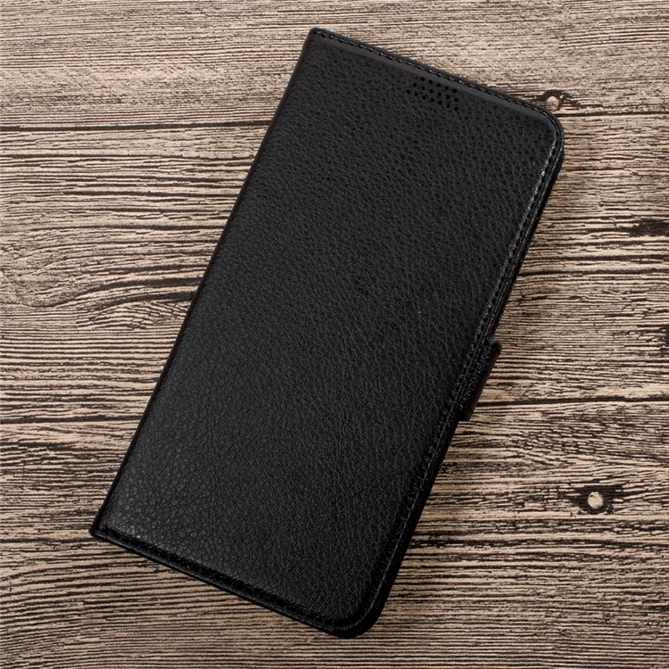 Litchi Texture Wallet Stand Flip Case for OnePlus 5 - Black-1