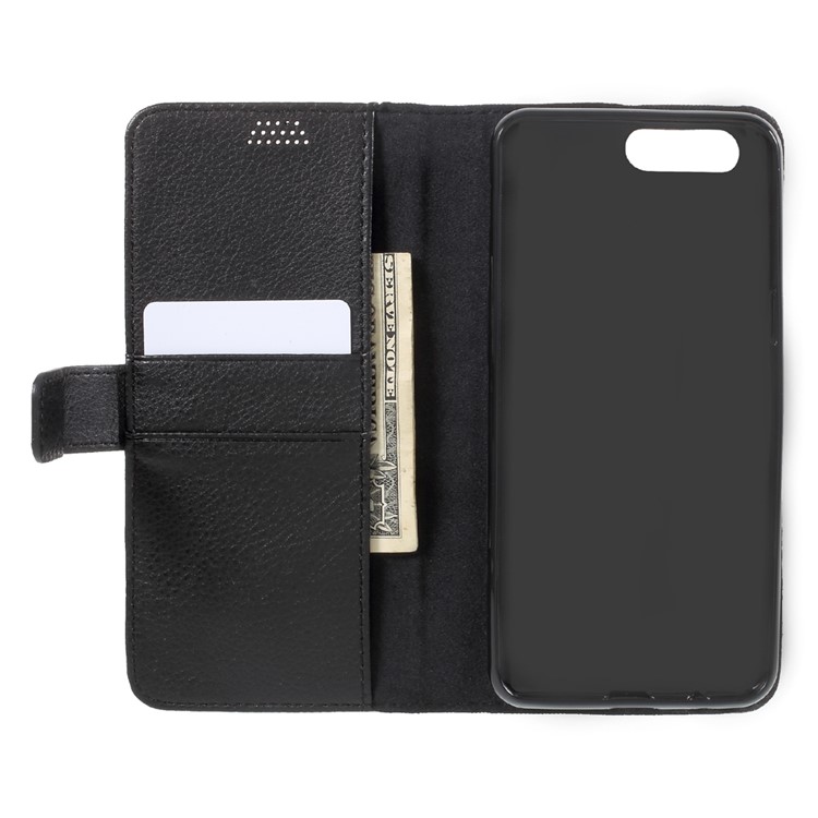 Litchi Texture Wallet Stand Flip Case for OnePlus 5 - Black-6