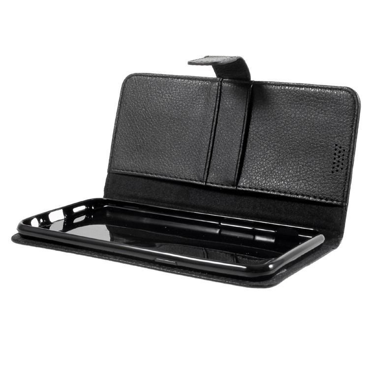 Litchi Texture Wallet Stand Flip Case for OnePlus 5 - Black-7