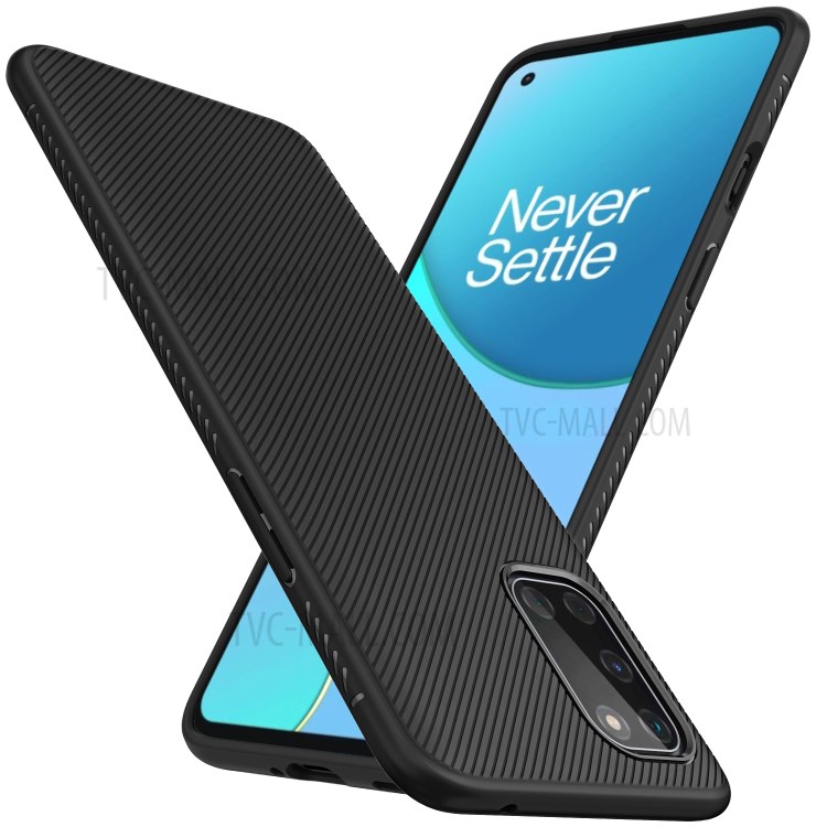 Jazz Series Twill Texture Soft TPU Protective Shell for OnePlus 8T - Black-2