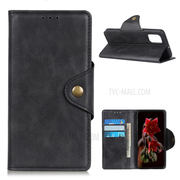 Magnetic Leather Phone Case with Wallet Stand for OnePlus 8T - Black-1