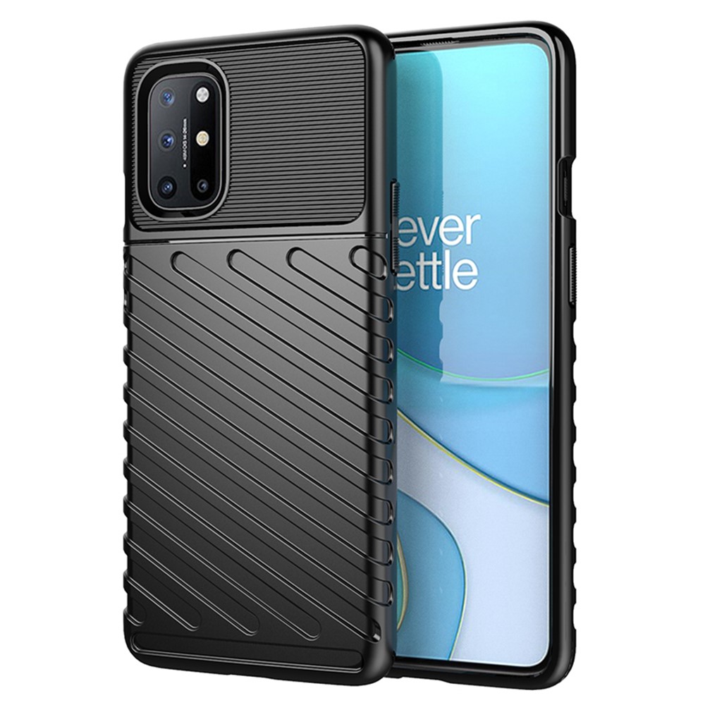 Thunder Series Twill Texture Soft TPU Protector Case for OnePlus 8T - Black-1