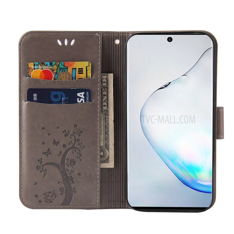 Imprint Lucky Tree Leather Case with Tassel Lanyard for OnePlus Nord - Grey-5