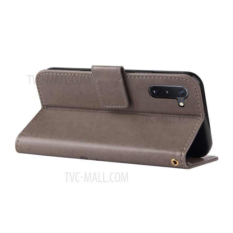 Imprint Lucky Tree Leather Case with Tassel Lanyard for OnePlus Nord - Grey-7
