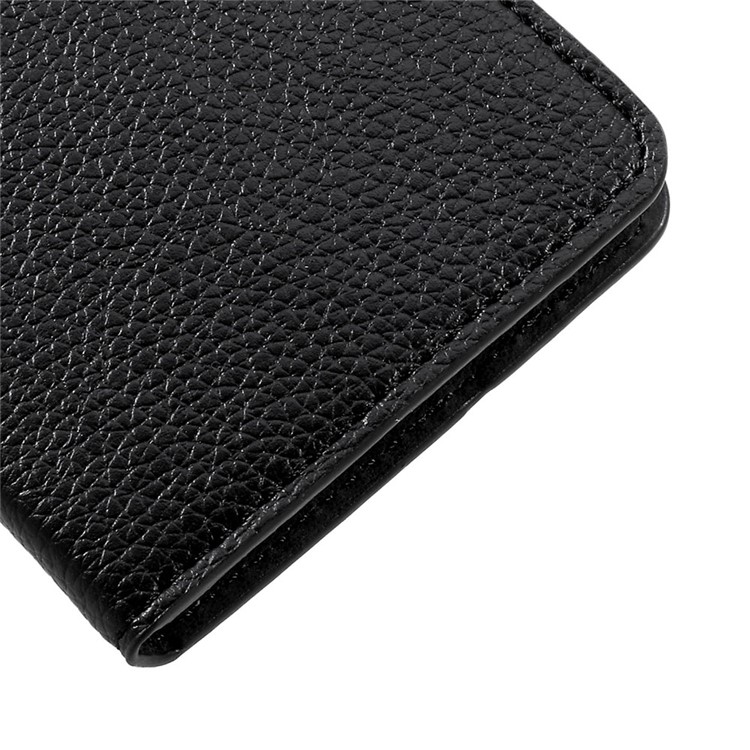 Etui porte-monnaie en cuir Folio Flip Litchi pour OnePlus 5 - Noir-6