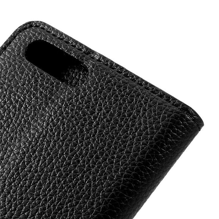 Etui porte-monnaie en cuir Folio Flip Litchi pour OnePlus 5 - Noir-7