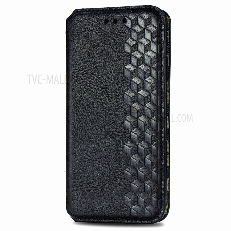 Auto-Absorbed Diamond Effect Fashionable Leather Phone Cover Case for OnePlus Nord - Black-3
