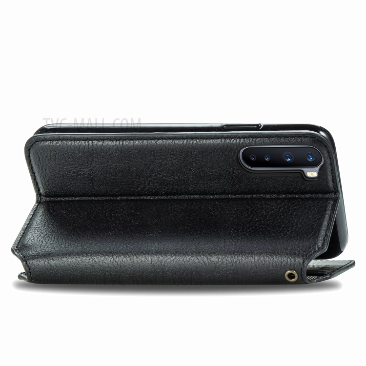 Auto-Absorbed Diamond Effect Fashionable Leather Phone Cover Case for OnePlus Nord - Black-7