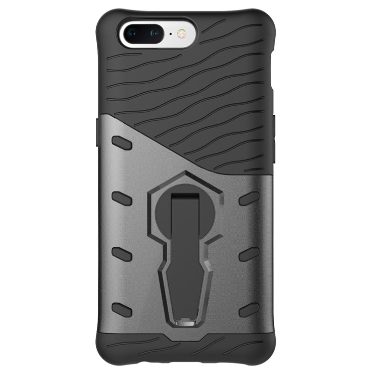 360-Degree Rotary Kickstand Armor PC + TPU Hybrid Case for OnePlus 5 - Grey-13