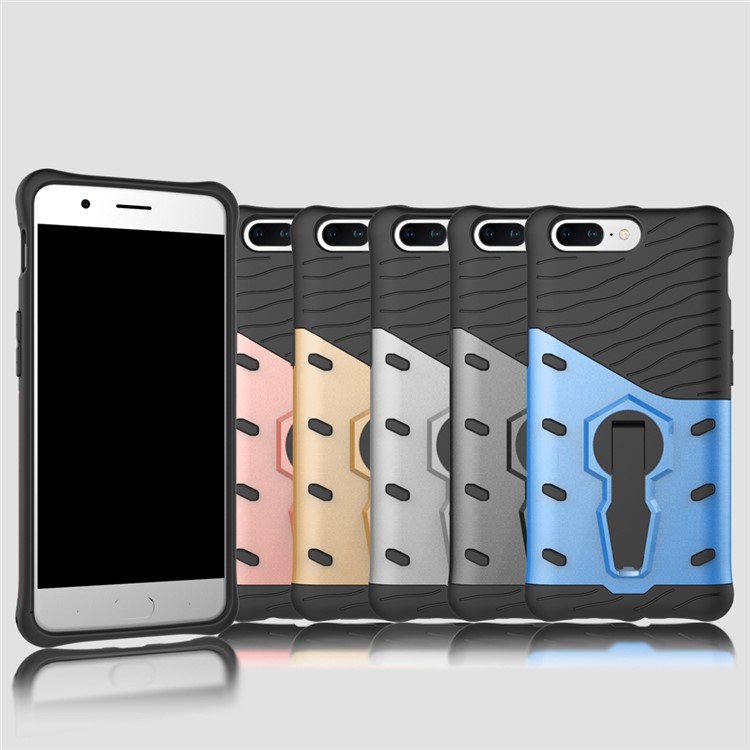 360-Degree Rotary Kickstand Armor PC + TPU Hybrid Case for OnePlus 5 - Grey-18