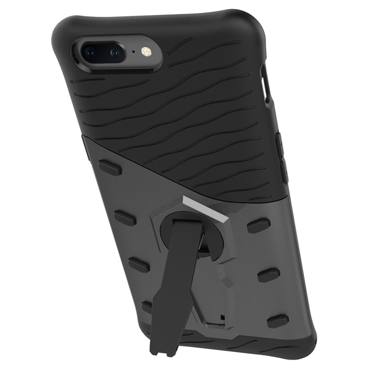 360-Degree Rotary Kickstand Armor PC + TPU Hybrid Case for OnePlus 5 - Grey-4