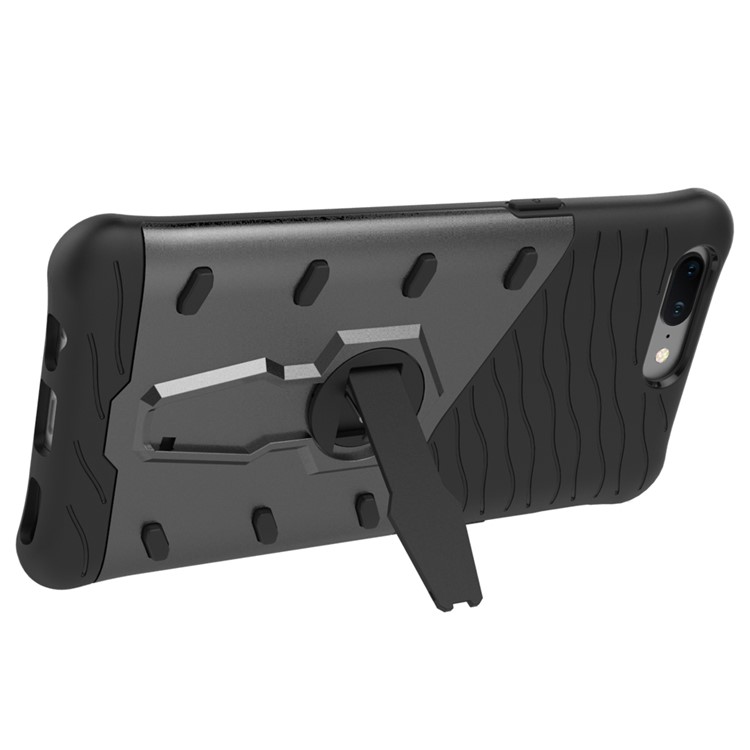 360-Degree Rotary Kickstand Armor PC + TPU Hybrid Case for OnePlus 5 - Grey-5