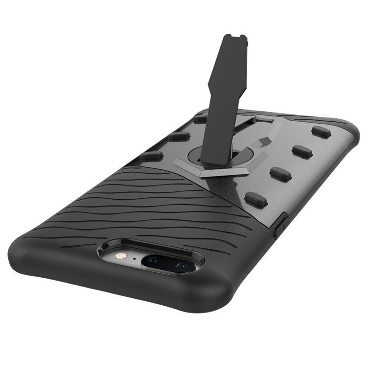 360-Degree Rotary Kickstand Armor PC + TPU Hybrid Case for OnePlus 5 - Grey-9