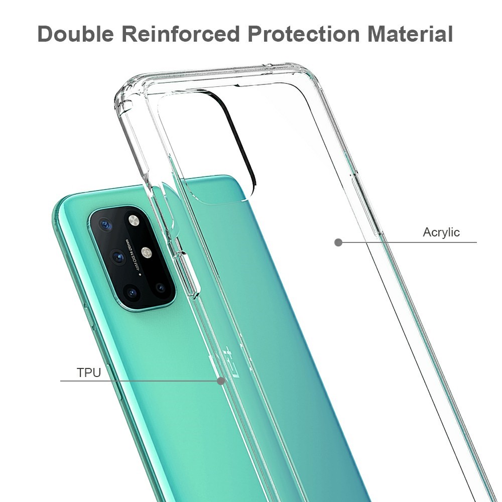 Clear Transparent Anti-scratch Acrylic + TPU Back Hybrid Cell Shell for OnePlus 8T-3