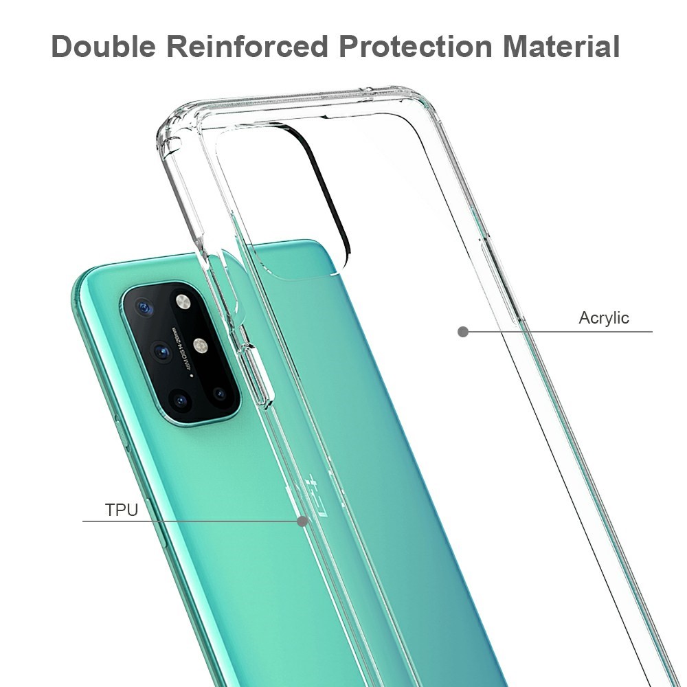 Coquille De Cellule Hybride Transparente Anti-rayures Transparente + TPU Pour OnePlus 8T-3