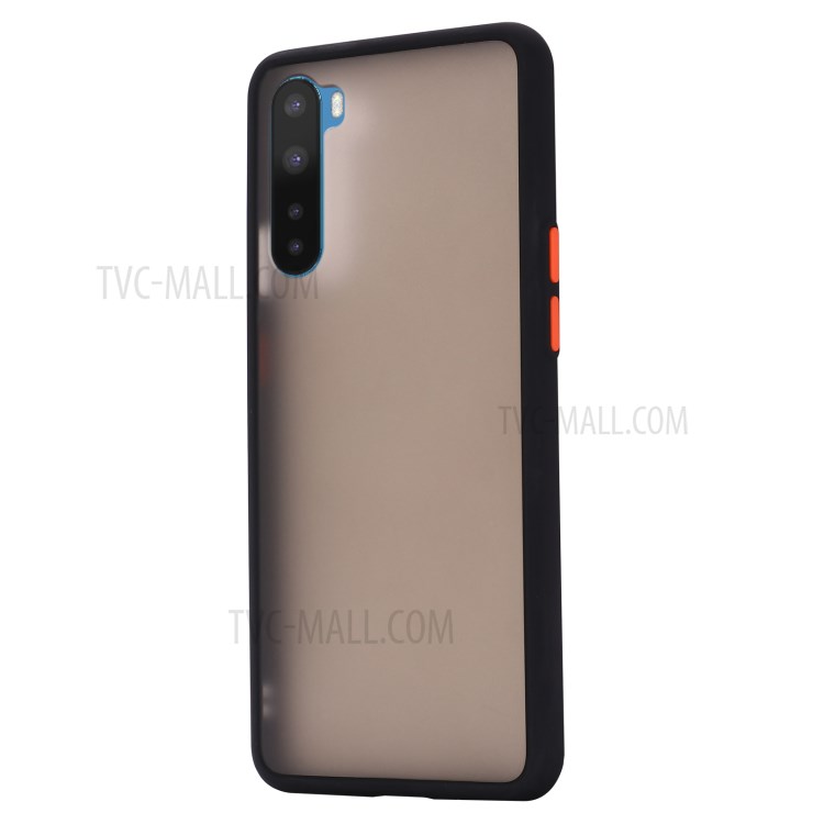Matte Skin Drop-proof PC + TPU Hybrid Case for OnePlus Nord - Black-2