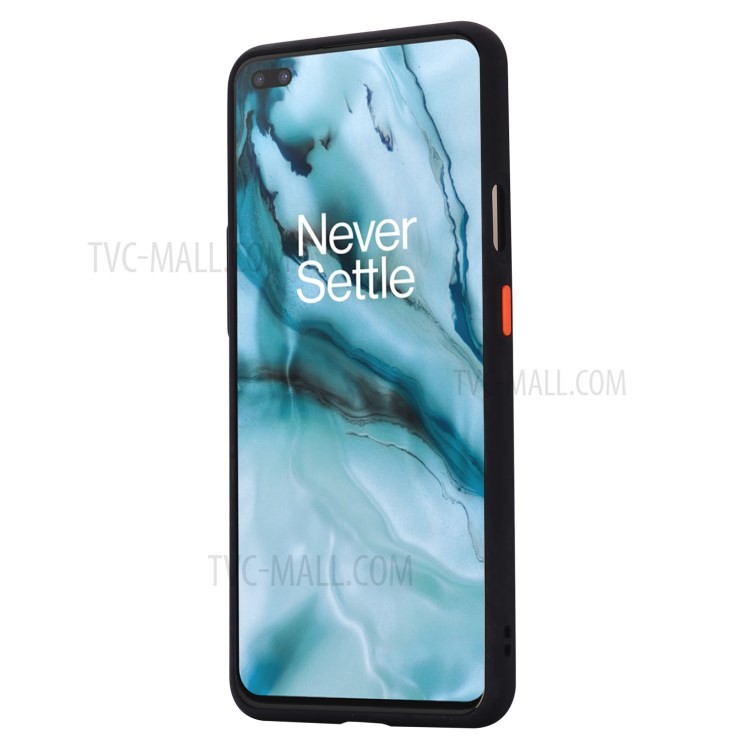 Matte Skin Drop-proof PC + TPU Hybrid Case for OnePlus Nord - Black-3