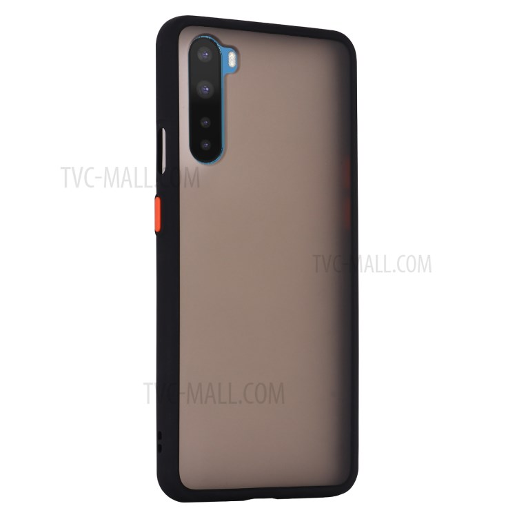 Matte Skin Drop-proof PC + TPU Hybrid Case for OnePlus Nord - Black-4