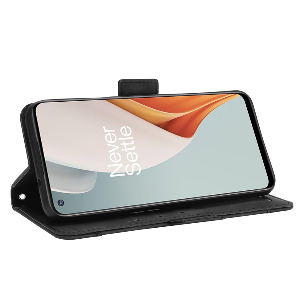 Multiple Card Slots Leather Wallet Mobile Phone Case for OnePlus Nord N100 - Black-5