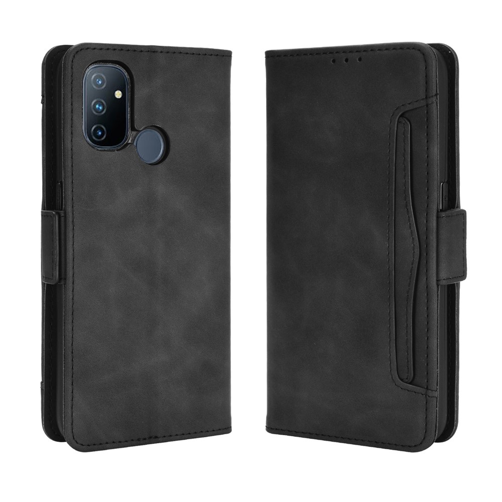Multiple Card Slots Leather Wallet Mobile Phone Case for OnePlus Nord N100 - Black-6