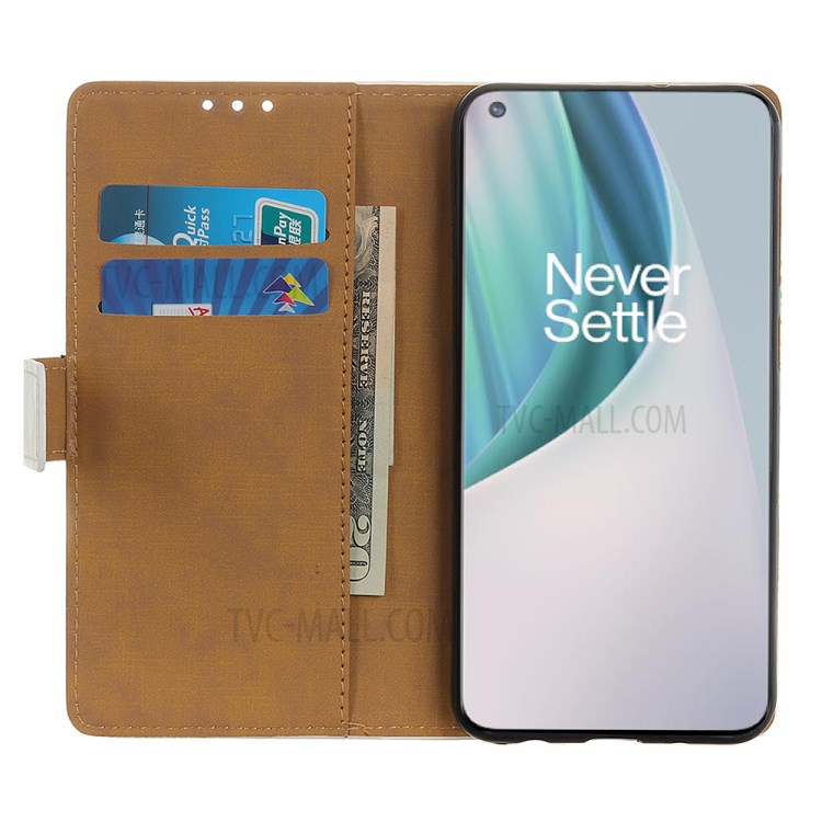 Stylish Printing Wallet Leather Stand Cover for OnePlus Nord N10 5G Protective Shell - Blue Tree-4