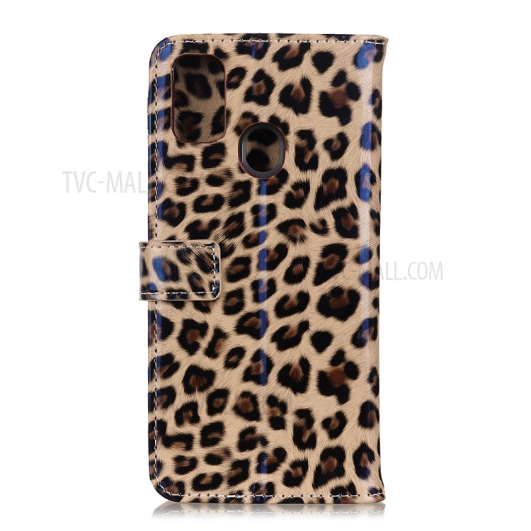 Leopard Texture Glossy Wallet Leather Stand Cover for OnePlus Nord N100 Case-4