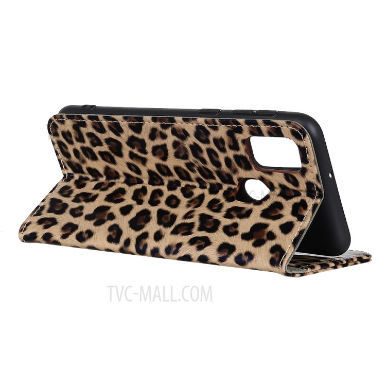 Leopard Texture Glossy Wallet Leather Stand Cover for OnePlus Nord N100 Case-5